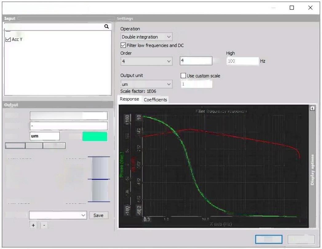 原课程二次积分设置:启用 Filter low frequency and DC,Low 为 4 Hz