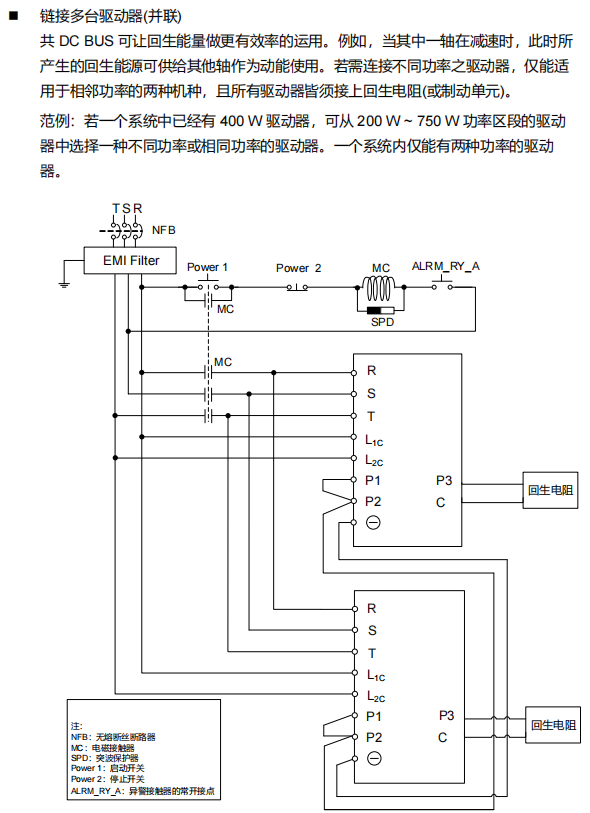 有功率范围限制的共直流母线示例